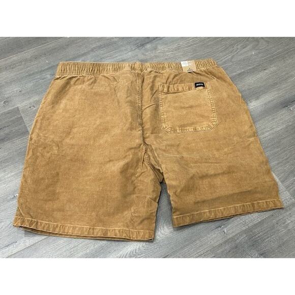 NWT Prana Mens Canyon Camp Shorts Corduroy Drawstring Waist Hike Brown Size XXL - Picture 2 of 7